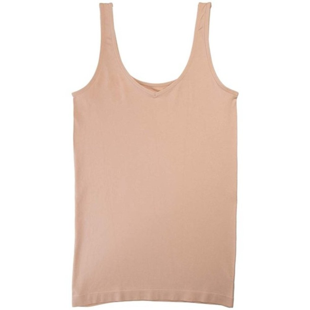 Ellen Tracy Women's Seamless Smooth Wide Strap Reversible Scoop/V-Neck Camisole